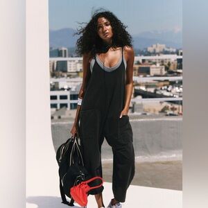 Free People Hot Shot Onesie in “Washed Black” (gray) size small